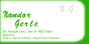 nandor gerle business card